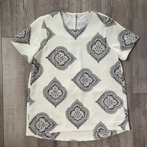Madewell Small Tailored Tee In Estate‎ Paisley Ivory Black